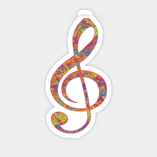 Psychedelic Music note 2 Sticker